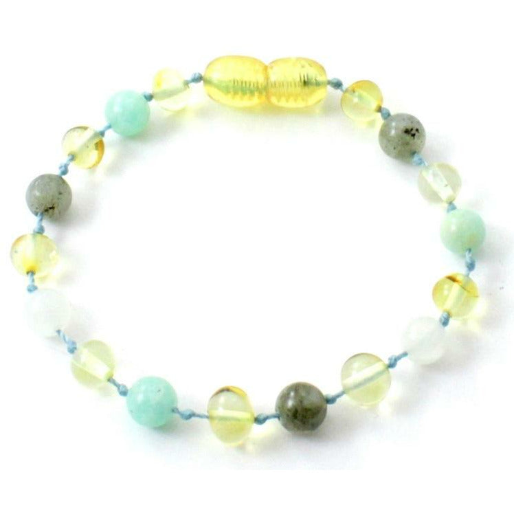 Amber and Moonstone Teething Anklets or Bracelets