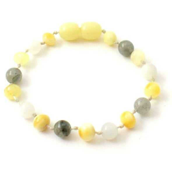 Amber and Moonstone Teething Anklets or Bracelets